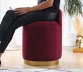 Taburet, Fluffe, 209FLF1105, Catifea, Rosu claret