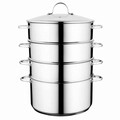 Set de gatit la abur 5 piese BergHOFF, Essentials Comfort, inox 18/10, 8.5 L