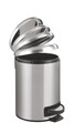 Cos de gunoi cu pedala, Wenko, Leman, mecanism cu inchidere lenta, 3 L, 17 x 22.5 x 25 cm, inox/polipropilena, gri