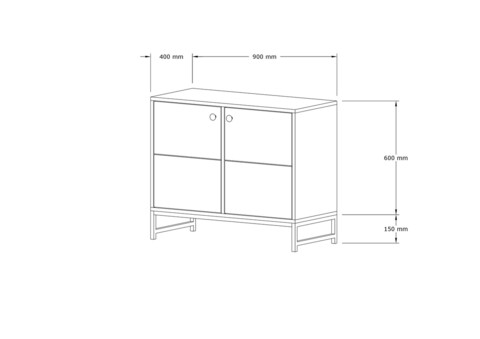 Consola, Puqa Design, Sedef, 90x75x40 cm, PAL, Safir / Negru