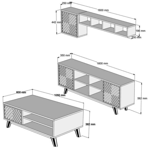 Set mobilier living, Hommy Craft, İnci, Nuc / Galben