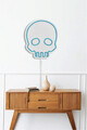 Decoratiune luminoasa LED, Skull, Benzi flexibile de neon, DC 12 V, Albastru