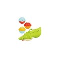 Set jucarii de baie crocodil cu accesorii, Bath Toys, HE0263, 12M+, plastic, multicolor