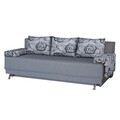 Canapea Extensibila Roma Grey Flower 205x90x86 cm, cu lada de depozitare