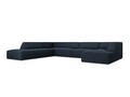 Coltar panoramic stanga 7 locuri, Ruby, Micadoni Home, BL, 366x273x69 cm, poliester, albastru navy