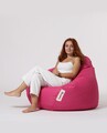 Fotoliu puf, Bean Bag, Ferndale Premium XXL, 115 x 130 cm, poliester impermeabil, roz