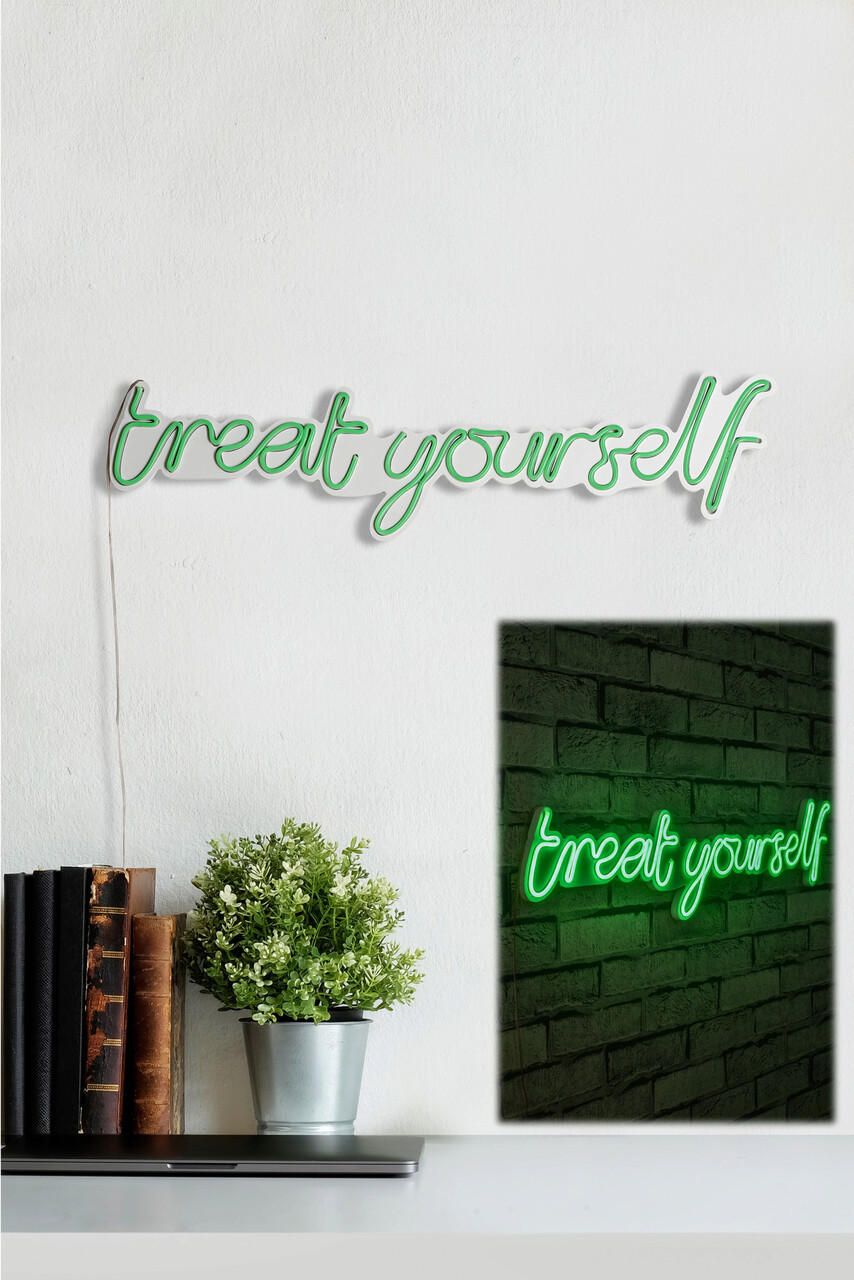 Decoratiune luminoasa LED, Treat Yourself, Benzi flexibile de neon, DC 12 V, Verde - 1 | YEO