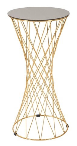 Masuta inalta, Mauro Ferretti, End Tall, Ø 40 x 80 cm, fier/sticla, auriu/bronz
