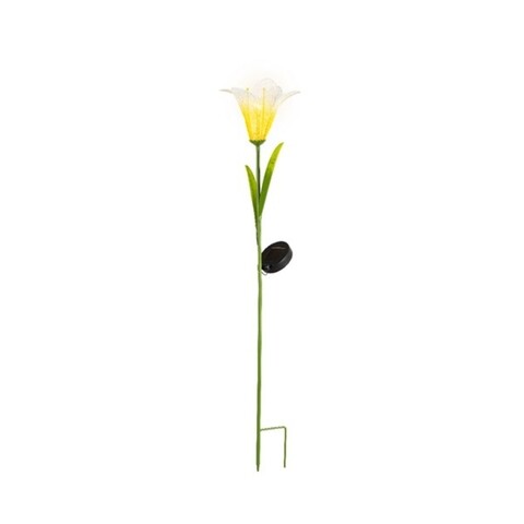 Poza Lampa de gradina Lily, Lumineo, 17x17x82.5 cm, metal, alb/galben