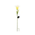 Lampa de gradina Lily, Lumineo, 17x17x82.5 cm, metal, alb/galben