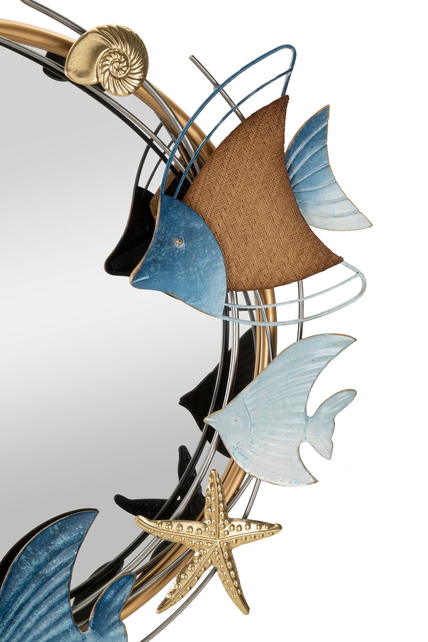 Oglinda decorativa Marine, Mauro Ferretti, 68x67 cm, metal/MDF/oglinda, multicolor