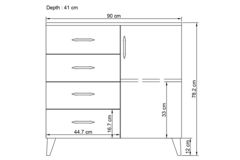 Dulap, Glenevis, Lavinia 502, 90x78x45 cm, Alb