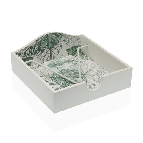 Suport pentru servetele Exotic Leaves, Versa, 18 x 18 x 7 cm, MDF