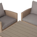 Set mobilier pentru gradina/terasa 6 piese Baxter, 171x65x73 cm/ 145x74x67 cm, otel/poliester, natur/bej