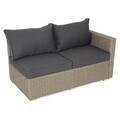 Set mobilier pentru gradina/terasa, Casaboa, coltar + masa, aluminiu/fibre sintetice, natur/gri