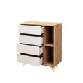 Comoda Tsela, Mod Design, 70x40x86 cm, natural/alb