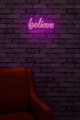 Decoratiune luminoasa LED, Believe, Benzi flexibile de neon, DC 12 V, Roz