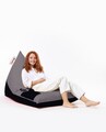 Fotoliu puf, Bean Bag Ferndale, Pyramid Double Color, 145 cm, poliester impermeabil, gri fumuriu/negru