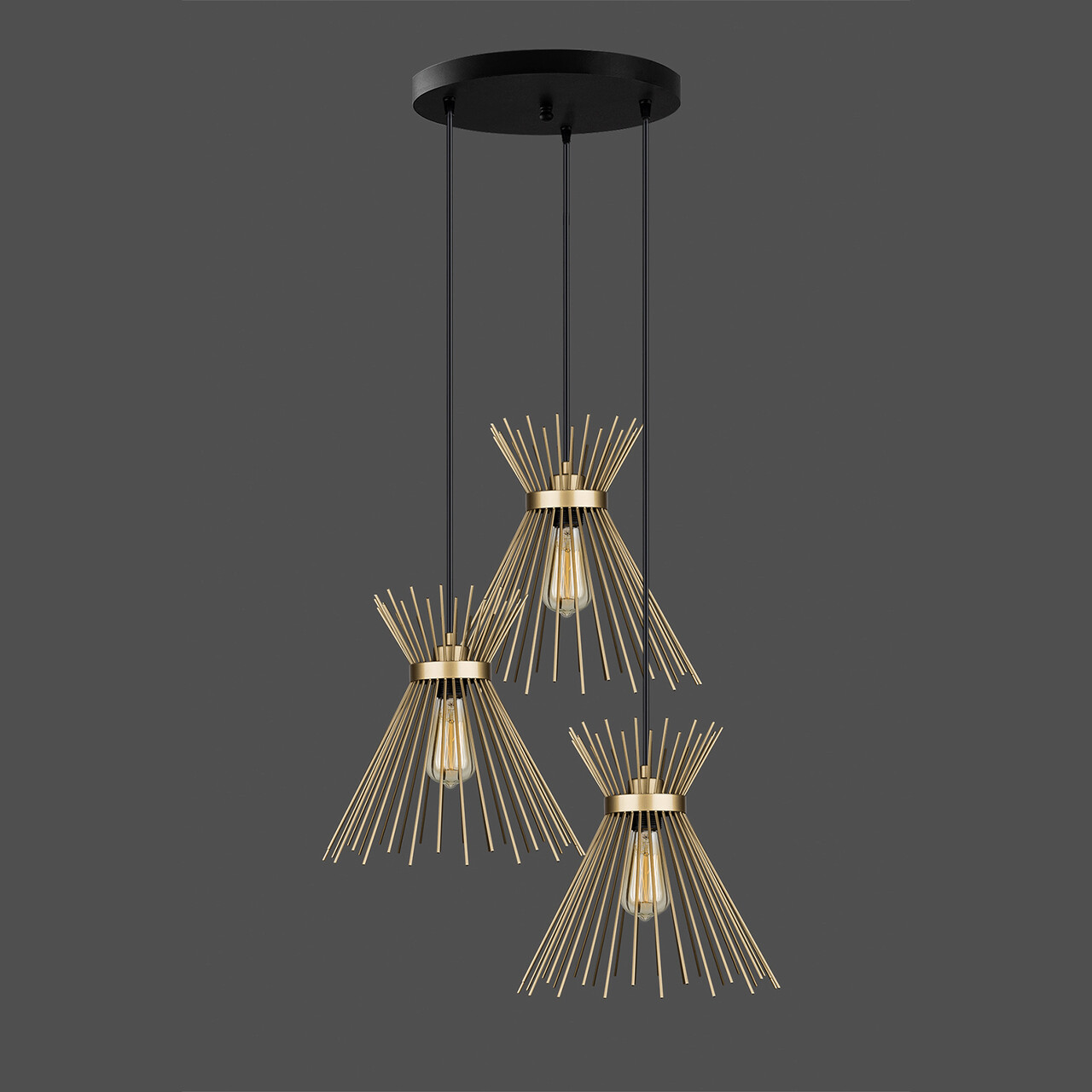 Candelabru, Squid Lighting, Izmir, 63 x 34 x 128 cm, fier, auriu/negru