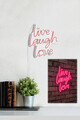 Decoratiune luminoasa LED, Live Laugh Love, Benzi flexibile de neon, DC 12 V, Roz