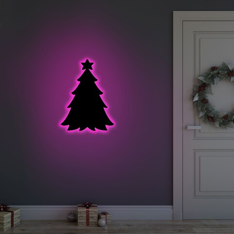 Lampa de perete Christmas Pine 2 , Neon Graph, 20x27 cm, roz