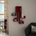 Raft pentru perete, Homitis, Octopus - Claret Red, 20x73x93.5 cm