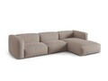 Coltar modular dreapta 3 locuri, Martina-169, Micadoni Home, 332x176x75 cm, tesatura structurata catifelata, bej inchis