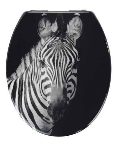 Capac de toaleta, Allstar, Zebra, 37.5 x 45 cm, duroplast, multicolor