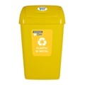 Cos de gunoi cu capac batant pentru reciclare selectiva, Heinner, 50 L, galben