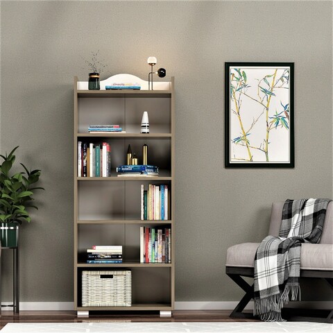 Corp biblioteca, Olivia, Wise, 60x160x30cm, 100% PAL melaminat, Nuc