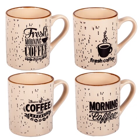 Set 4 cani Morning Coffee, Creaciones Meng, 240 ml, ceramica