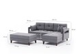 Coltar extensibil pe dreapta Comfort, Balcab Home, 205x80x80 cm, lemn, gri