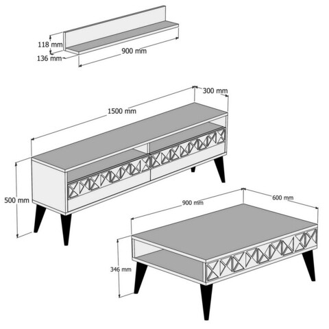 Set mobilier living, Hommy Craft, Line, Crem