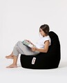 Fotoliu puf, Bean Bag, Ferndale Drop L, 80 x 80 cm, poliester impermeabil, negru