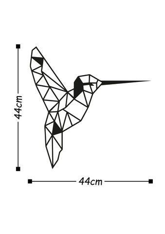 Decoratiune de perete, Bird, Metal, Dimensiune: 44 x 44 cm, Negru