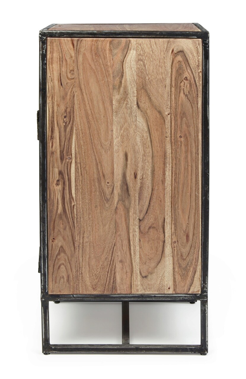 Comoda cu 4 sertare Egon, Bizzotto, 45 x 45 x 90 cm, otel/lemn de salcam