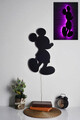 Decoratiune luminoasa LED, Mickey Mouse, MDF, 60 LED-uri, Roz