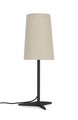 Lampa de masa Assam, Bizzotto, D22x60 cm, 1 x E27, 40W, metal/bumbac/in, negru/bej