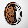 Ceas de perete, Wooden Clock, Lemn/metal, ø56 cm, Nuc / Negru