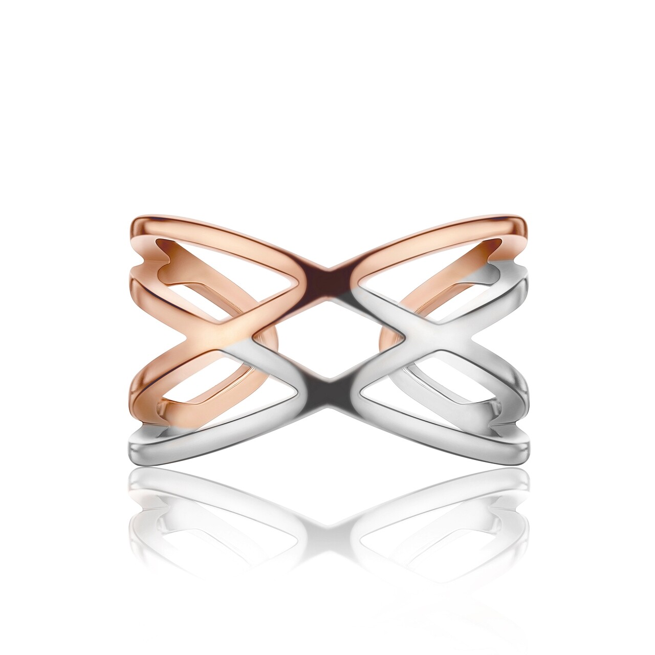 Inel Universal, Emily Westwood, Silver / Rose Gold Emani, Inox, Argintiu/auriu