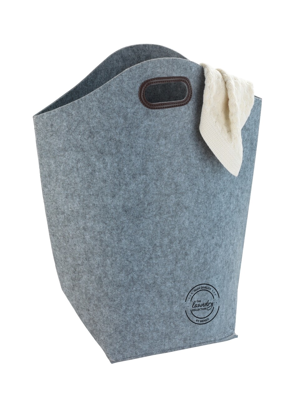 Cos pentru rufe, Wenko, Felt, 42 L, poliester, gri