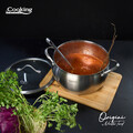 Oala cu capac 6 L, ORIGINI by Chef Nicolai Tand, Cooking by Heinner, 24x13.5 cm, inox/sticla termorezistenta, argintiu