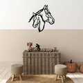 Decoratiune de perete, Horses, Metal, Dimensiune: 70 x 74 cm, Negru