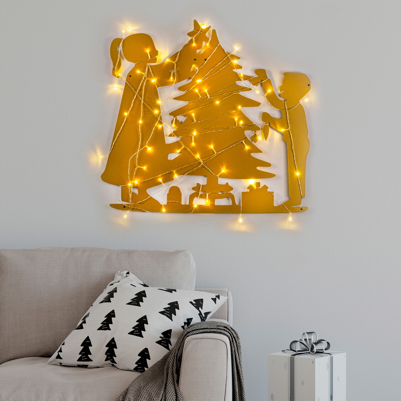 Decoratiune de luminoasa XMASGOLD-016, Tanelorn, 39x64 cm, metal, auriu - 1 | YEO