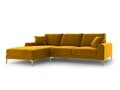 Coltar stanga, Madara, Mazzini Sofas, 5 locuri, gold legs, 254x182x90 cm, catifea, galben