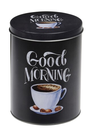 Set 3 recipiente pentru cafea Good morning, 10.5x14 cm, aluminiu, negru