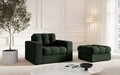 Taburet, Justin, Micadoni Home, BL, 60x60x38 cm, poliester, verde inchis