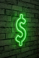 Decoratiune luminoasa LED, Dollar Sign, Benzi flexibile de neon, DC 12 V, Verde