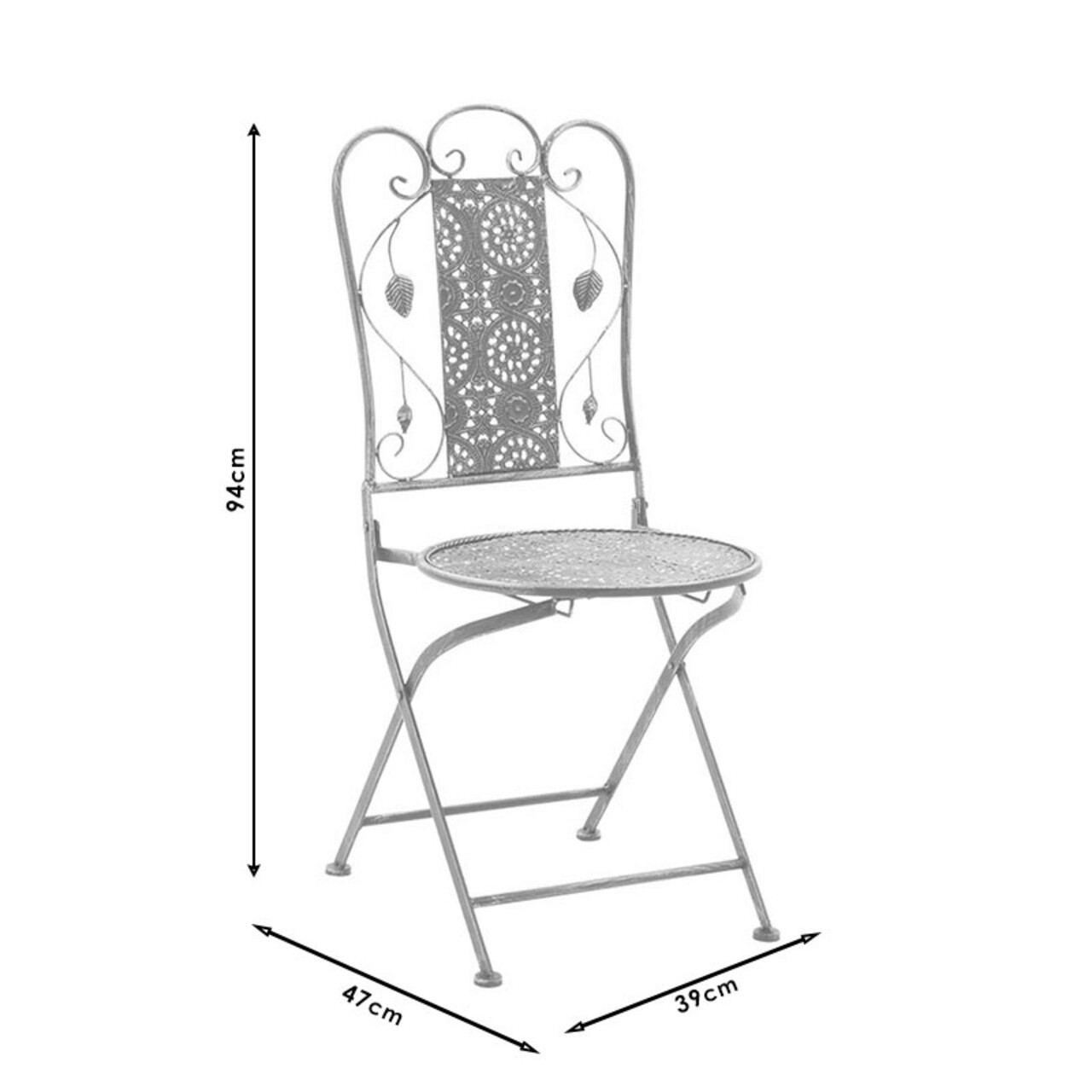 Set mobilier de gradina 3 piese Drill, Pakoworld, masa cu 2 scaune, 60x60x72 cm, metal, aramiu