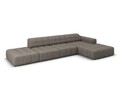 Coltar dreapta 5 locuri, Jennifer-140, Micadoni Home, 341x166x70 cm, tesatura chenille din poliester, gri